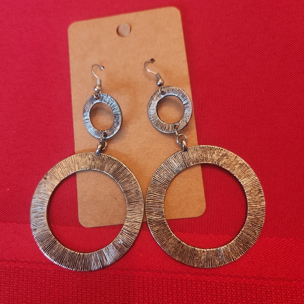 Silver Circles Dangle Earrings